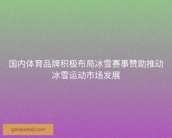 国内体育品牌积极布局冰雪赛事赞助推动冰雪运动市场发展