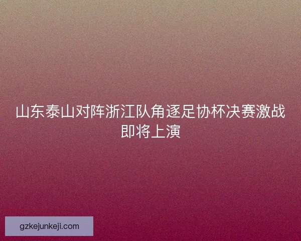 山东泰山对阵浙江队角逐足协杯决赛激战即将上演